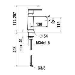 Laufen Einhebel-Waschtischmischer The New Classic Festauslauf Ausladung 130mm, C... LAUFEN-HF900504100000 7612738996833 (Abb. 1)