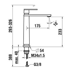 Laufen Einhebel-Waschtischmischer, ohne Ablaufventil, hohe Ausf. The New Classic... LAUFEN-HF900514100000 7612738996888 (Abb. 1)