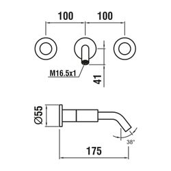 Laufen 3-Loch Waschtischmischer Unterputz Kartell Festauslauf Ausladung 175mm, C... LAUFEN-H3123360041201 7612742481240 (Abb. 1)