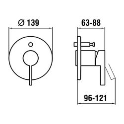 Laufen Einhebel-Wannenmischer Unterputz Kartell für Simibox Standard/Light, PVD ... LAUFEN-H3213360810001 7612738961466 (Abb. 1)