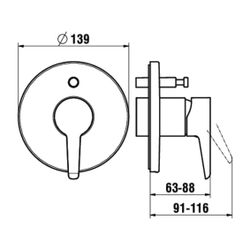 Laufen Einhebel-Wannenmischer Unterputz Pure für Simibox Standard/Light, PVD Tit... LAUFEN-HF901779428000 7612738001827 (Abb. 1)