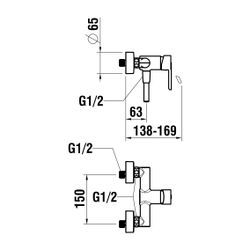 Laufen Einhebel-Brausemischer Lua Anschlussdistanz 150mm, Chrom, Temperatur- und... LAUFEN-H3310810041311 7612738986803 (Abb. 1)