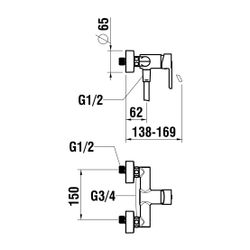 Laufen Einhebel-Brausemischer Lua Anschlussdistanz 150mm, Chrom, Temperatur- und... LAUFEN-H3310810044001 7612738986810 (Abb. 1)