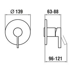 Laufen Einhebel-Brausemischer Unterputz Kartell für Simibox Standard/Light, PVD ... LAUFEN-H3313360820001 7612738961534 (Abb. 1)