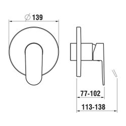 Laufen Einhebel-Brausemischer Unterputz Neja für Simibox Standard/Light, Chrom... LAUFEN-H3315160040001 7612738951405 (Abb. 1)