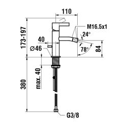 Laufen Einhebel-Bidetmischer mit Deko-Disc, transparent, Kartell, Festauslauf, o... LAUFEN-H3413310041131 7612742516584 (Abb. 1)