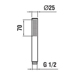 Laufen Handbrause TwinStick, Durchmesser 25mm, Vollmetall Brausestrahl, Chrom... LAUFEN-H3619820041251 7612742487235 (Abb. 1)