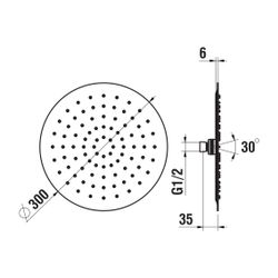 Laufen Kopfbrause Durchmesser 300mm, Titan, PVD Mattschwarz Rund Ohne Brausenarm... LAUFEN-H3679810812321 7612738968434 (Abb. 1)