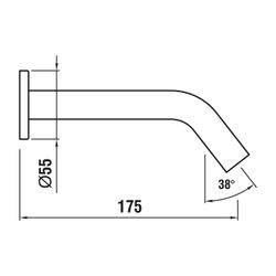 Laufen Wanneneinlauf Kartell Festauslauf Ausladung 175mm, Titan, PVD Mattschwarz... LAUFEN-H3713300810601 7612738961381 (Abb. 1)
