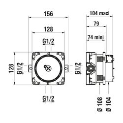 Laufen Unterputz Einbaukörper Simibox Light Einbautiefe von min. 74mm, Anschluss... LAUFEN-HF574038000000 7612738001063 (Abb. 1)
