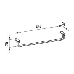Laufen LANI Handtuchhalter Reling 450mm, Chrom, passend zu Waschtischen Kartell,... LAUFEN-H3811210040001 7612738084684 (Abb. 1)