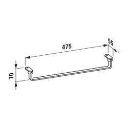 Laufen LANI Handtuchhalter Reling 475mm, Chrom, passend zu Waschtischen Laufen P... LAUFEN-H3811220040001 7612738084707 (Abb. 1)