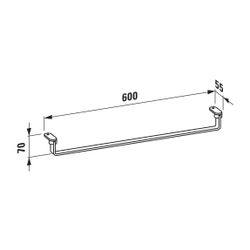 Laufen LANI Handtuchhalter Reling 600mm, Edelstahl gebürstet, passend zu Waschti... LAUFEN-H3811249280001 7612738116859 (Abb. 1)