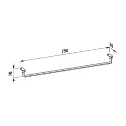 Laufen LANI Handtuchhalter Reling 750mm, Mattschwarz, passend zu Waschtischen Ka... LAUFEN-H3811264500001 7612738116880 (Abb. 1)