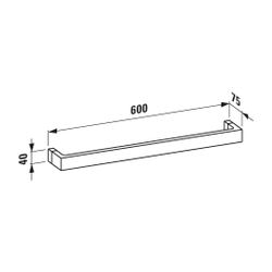 Laufen Handtuchhalter Kartell 600x75x40mm, Kristallklar... LAUFEN-H3813320840001 7612738295301 (Abb. 1)