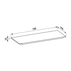 Laufen Ablage Kartell 250x750x15mm, Kristallklar... LAUFEN-H3853320840001 7612738295158 (Abb. 1)