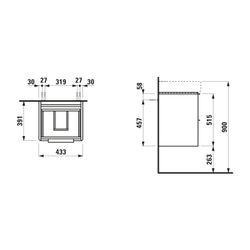 Laufen Waschtischunterbau BASE für VAL 391x433x515mm, Verkehrsgrau, 2 Schubladen... LAUFEN-H4021321102661 7612738972578 (Abb. 1)