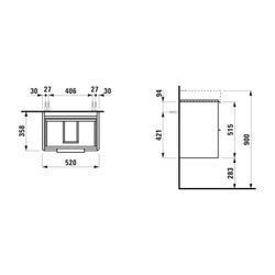 Laufen Waschtischunterbau BASE für Pro S 358x520x515mm, glänzend Weiß, 2 Schubla... LAUFEN-H4021521102611 7612738912093 (Abb. 1)