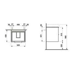 Laufen Waschtischunterbau BASE für Pro S 438x520x515mm, Verkehrsgrau, 2 Schublad... LAUFEN-H4021721102661 7612738972592 (Abb. 1)