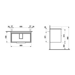 Laufen Waschtischunterbau BASE für Pro S 438x809x515mm, Mattweiß, 2 Schubladen m... LAUFEN-H4023921102601 7612738912680 (Abb. 1)