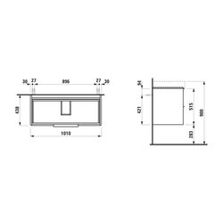 Laufen Waschtischunterbau BASE für Pro S 438x1010x515mm, Ulme dunkel, 2 Schublad... LAUFEN-H4024521102631 7612738912864 (Abb. 1)