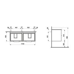 Laufen Waschtischunterbau BASE für Pro S 438x1159x515mm, Ulme hell, 4 Schubladen... LAUFEN-H4024941102621 7612738913052 (Abb. 1)