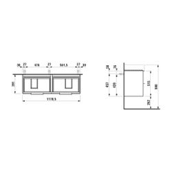 Laufen Waschtischunterbau BASE für VAL 391x1178mm, Verkehrsgrau,5x515mm, 4 Schub... LAUFEN-H4025341102661 7612738972790 (Abb. 1)