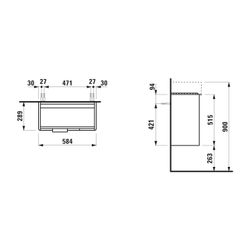 Laufen Waschtischunterbau BASE für VAL 289x584x515mm, glänzend Weiß, 2 Türen mit... LAUFEN-H4025521102611 7612738948030 (Abb. 1)