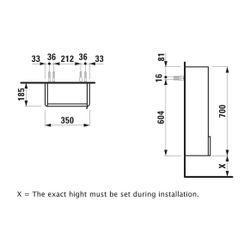 Laufen Halbhochschrank BASE für VAL/Pro S 185x350x700mm, Mattweiß, 1 Tür Scharni... LAUFEN-H4026011102601 7612738913137 (Abb. 1)
