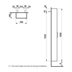 Laufen Hochschrank BASE für VAL/Pro S 185x350x1650mm, Ulme dunkel, 1 Tür Scharni... LAUFEN-H4026411102631 7612738913366 (Abb. 1)