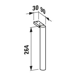 Laufen Füße BASE für VAL, 2 Stück, optional für Waschtischunterbauten Höhe 264mm... LAUFEN-H4029901100001 7612738914981 (Abb. 1)