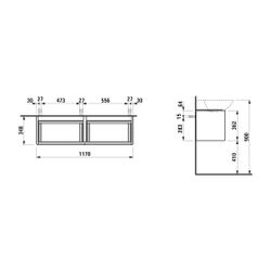 Laufen Waschtischunterbau BASE für INO 348x1170x362mm, Ulme dunkel, Schwarz, 2 S... LAUFEN-H4030161102631 7612738084622 (Abb. 1)