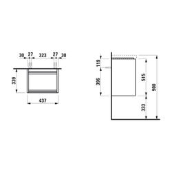 Laufen Waschtischunterbau LANI 339x437x515mm, Wildeiche, 1 Tür Scharnier links, ... LAUFEN-H4035011122671 7612738008291 (Abb. 1)