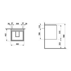 Laufen Waschtischunterbau LANI 442x482x515mm, Multicolor, mit 2 Schubladen, Grif... LAUFEN-H4035121129991 7612738008185 (Abb. 1)