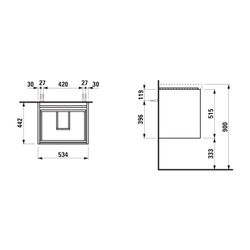 Laufen Waschtischunterbau LANI 442x534x515mm, Wildeiche, mit 2 Schubladen, Griff... LAUFEN-H4035221122671 7612738008116 (Abb. 1)