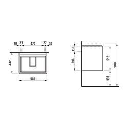 Laufen Waschtischunterbau LANI 442x584x515mm, Verkehrsgrau, mit 2 Schubladen, Gr... LAUFEN-H4035321122661 7612738008048 (Abb. 1)