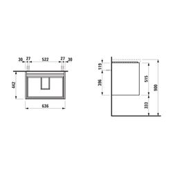 Laufen Waschtischunterbau LANI 442x636x515mm, Specialcolor, mit 2 Schubladen, Gr... LAUFEN-H4035421129901 7612738007997 (Abb. 1)