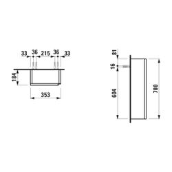 Laufen Halbhochschrank LANI 184x353x700mm, Specialcolor, 1 Tür Scharnier links 2... LAUFEN-H4037011129901 7612738007911 (Abb. 1)