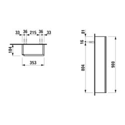 Laufen Halbhochschrank LANI 184x353x900mm, Multicolor, 1 Tür Scharnier rechts 2 ... LAUFEN-H4037121129991 7612738008550 (Abb. 1)