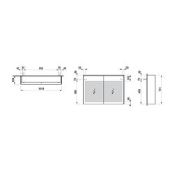 Laufen Spiegelschrank LANI, 715x1020x210mm, glänzend Weiß, 2 Türen 2 Glasfachböd... LAUFEN-H4037921122611 7612738047603 (Abb. 1)