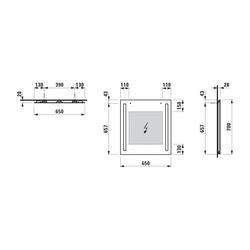 Laufen Spiegel LANI 650x28x700mm, mit 2 vertikal integrierten LED-Lichtelementen... LAUFEN-H4038531121441 7612738026578 (Abb. 1)