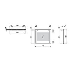 Laufen Spiegel LANI 800x28x700mm, mit 2 vertikal integrierten LED-Lichtelementen... LAUFEN-H4038541121441 7612738026585 (Abb. 1)