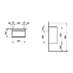 Laufen Waschtischunterbau LANI 270x437x515mm, Multicolor, 1 Tür Scharnier rechts... LAUFEN-H4039021129991 7612738049089 (Abb. 1)