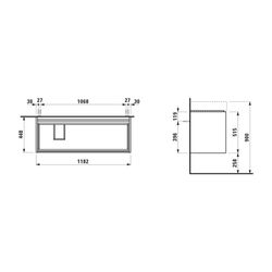 Laufen Waschtischunterbau LANI 448x1182x515mm, Wildeiche, 2 Schubladen, Grifflei... LAUFEN-H4039721122671 7612738050504 (Abb. 1)