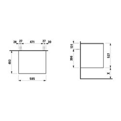 Laufen Waschtisch Unterbau u. Platte Schubladenel. LANI 493x585x527mm, Verkehrsg... LAUFEN-H4043001122661 7612738046460 (Abb. 1)