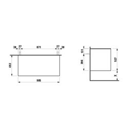 Laufen Waschtisch Unterbau u. Platte Schubladenel. LANI 493x985x527mm, Verkehrsg... LAUFEN-H4043201122661 7612738046606 (Abb. 1)