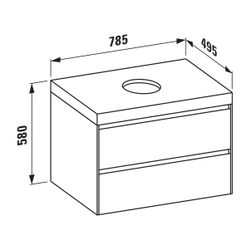 Laufen WT Unterbau u. Platte, Modular System, LANI 495x785x580mm, Wildeiche, glä... LAUFEN-H4065511122611 7612738052881 (Abb. 1)
