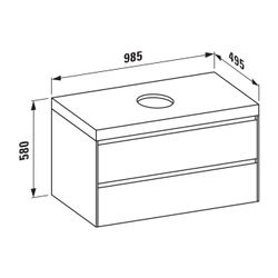 Laufen WT Unterbau u. Platte, Modular System, LANI 495x985x580mm, Wildeiche, V.-... LAUFEN-H4055611122671 7612738053147 (Abb. 1)