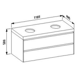 Laufen Waschtischunterbau Lani 495x1185x580mm, mit 2 Schubl., Ausschnitt beidsei... LAUFEN-H4065741129991 7612738117313 (Abb. 1)