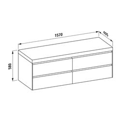 Laufen WT Unterbau u. Platte, Modular System, LANI 495x1570x580mm, Specialc., V.... LAUFEN-H4055901129901 7612738055073 (Abb. 1)